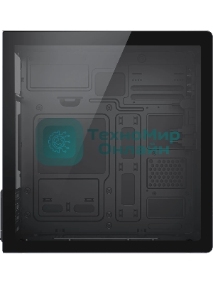 Корпус Foxline FL-728TG-U3C, Mini-Tower, чёрный