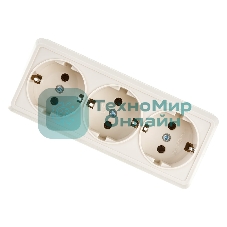 Розетка 3-м ОП Октава 16А РС23-3-ОК с заземл. крем. IEK ERO31-K33-16-DC