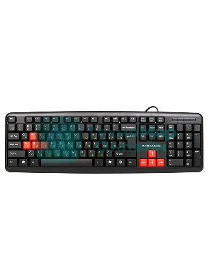 Клавиатура проводная NAKATOMI KN-02U USB черный-красный