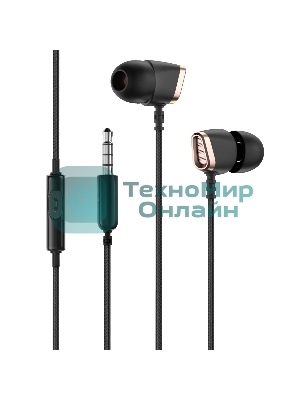 Проводные наушники Olmio Flame черный, внутриканальные, Jack 3.5 мм, микрофон