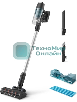 Пылесос вертикальный Philips XC3133/01 черный, питание от аккумулятора, уборка сухая/влажная, пылесборник 0,4 л