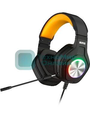 Гарнитура MARVO HG9084 Pulz 80 чёрный, проводная, USB, подсветка