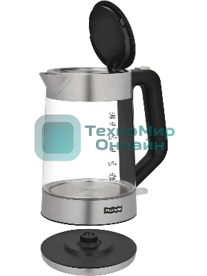 Чайник электрический Rondell RDE-1008 1.7 л, 2200 Вт, прозрачный корпус: стекло