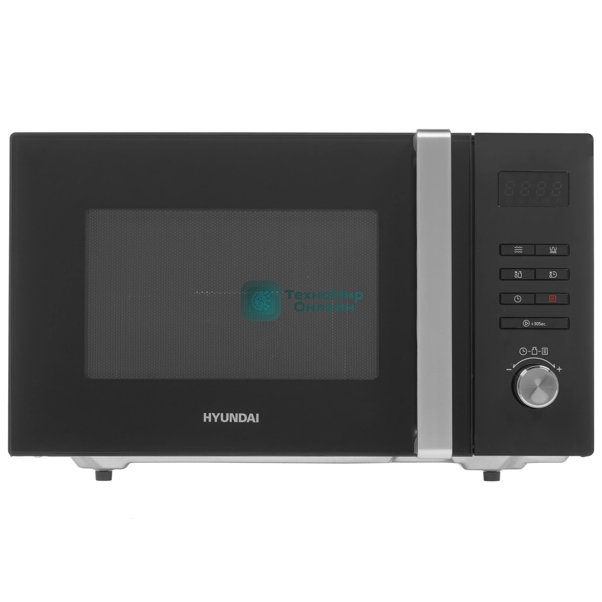 Микроволновая печь Hyundai HYM-M2062 черный, 23 л, 800 Вт, переключатели - кнопки, поворотный механизм