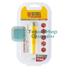 Сверло алмазное по керамограниту Denzel 20 мм, мокрое резание, 6-гранный хвостовик