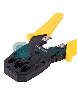 Обжимные клещи Deli DL2468 4P,6P,8P Размер: 200 мм. Спецификация обжима: 4P, 6P, 8P. Холоднокатаный стальной лист с черной отделкой ручка из ПВХ. Многофункциональность: резка проволоки, зачистка.