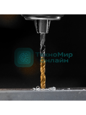 Сверло спиральное по металлу Denzel 3,5 x 70мм, Р6М5, Golden Tip, многогранная заточка, 2 шт.