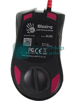 Мышь проводная A4Tech Bloody AL90 Blazing черный, 12000 dpi, USB, кнопки - 8