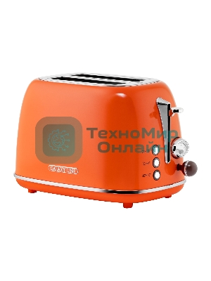 Тостер Galaxy Line GL 2921, апельсиновый фреш, металл, 900 Вт, 6 степеней поджарки