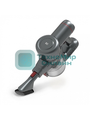 Пылесос вертикальный BQ VCA0202H серый, питание от аккумулятора, 50 Вт, уборка сухая, пылесборник 0.6 л, работа от АКБ max 30 мин.