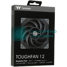 Вентилятор для корпуса Thermaltake TOUGHFAN 12 черный, 120 мм, 2000 об/мин, 22.3 дБ, 4 pin