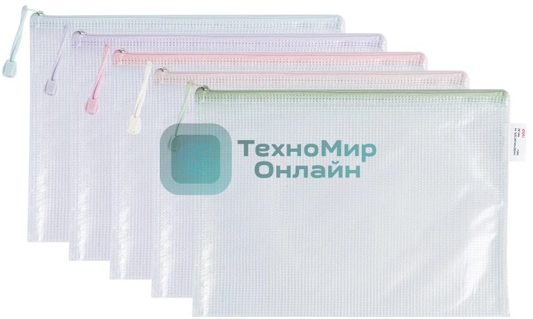 Папка на молнии ZIP Deli Colorful EF280 A4 ПВХ 0.23мм, ассорти