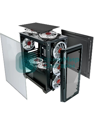 Компьютерный корпус Ginzzu CL690 mATX FAN 4*12FRGb