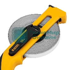 Рулетка геодезическая Denzel 50 м х 13 мм, открытый корпус, металлическая лента