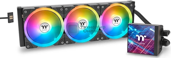 Система жидкостного охлаждения Thermaltake MAGFloe 420 Ultra ARGB Soc-AM5/AM4/1200/1700/1851 черный 4-pin 34.5dB Al+Cu LCD Ret (CL-W451-PL14SW-A)