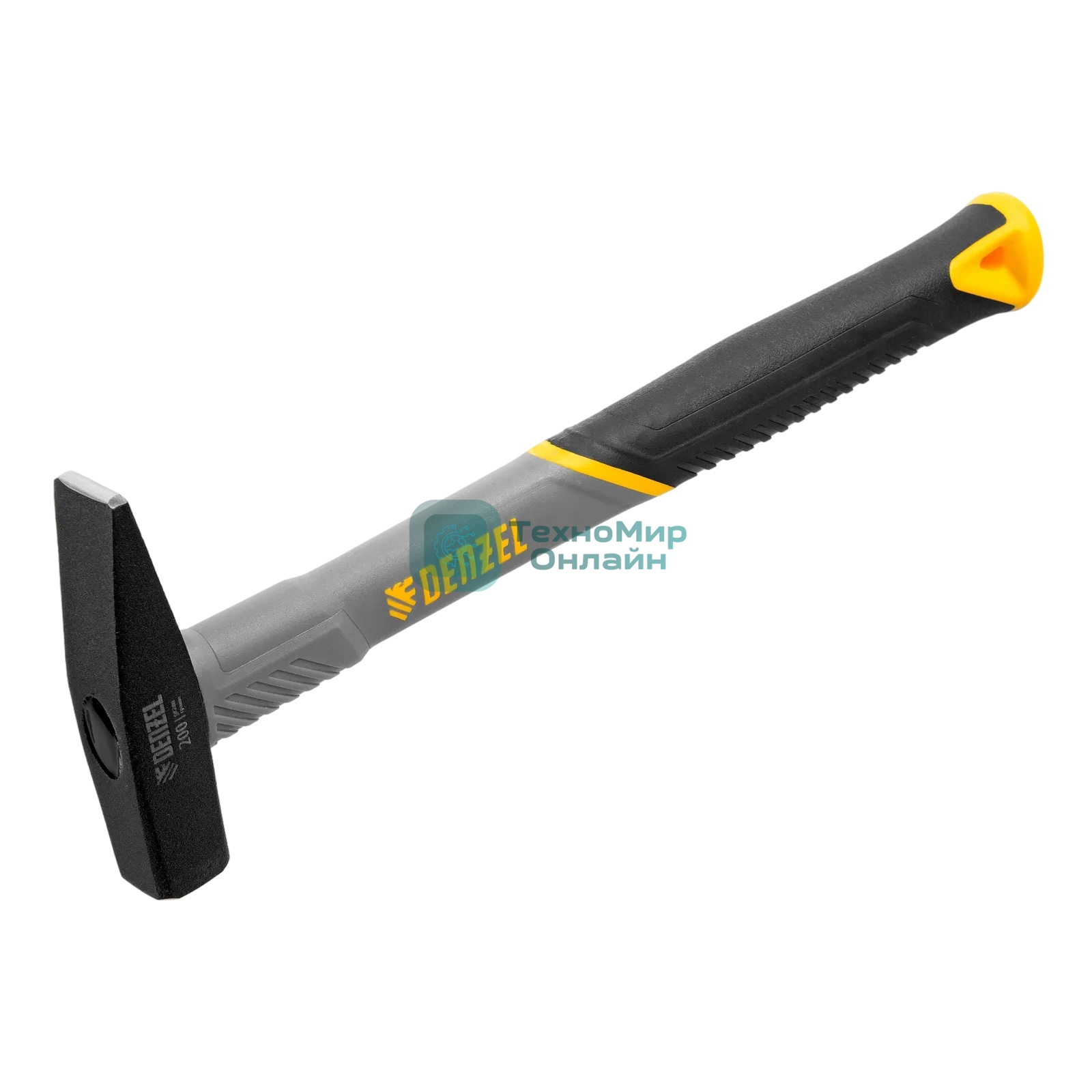 Молоток слесарный Denzel 200 г, кованый, фибергласовая рукоятка c TPR покрытием