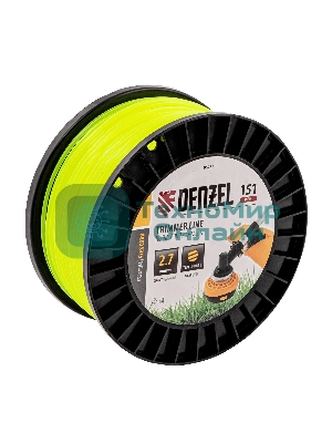 Леска для триммера Denzel круглая, 2,7мм х 151м, на DIN катушке FLEX CORD