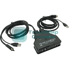 ORIENT HS21HC, HDMI KVM переключатель на 2 устройства, порты HDMI + 2xUSB (клавиатура+мышь) + 2xUSB 2.0, поддержка 4K@60Hz, встроенные кабели 2xHDMI+2xUSB2.0 1.2 метра, (33330)