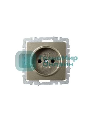 Розетка 1-местная IEK BRITE РС10-1-0-БрШ (BR-R10-10-K37) 10А, без заземления, без защитных шторок, шампань
