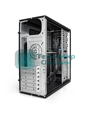 Компьютерный корпус Miditower ExeGate CP-603-UNS500 (ATX, БП UNS500 с вент. 12см, 2хUSB, аудио, черный)