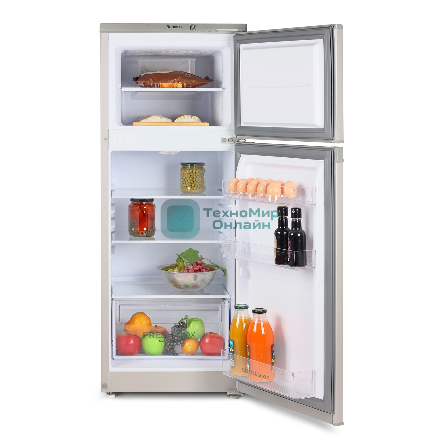 Холодильник Бирюса M422 металлик двухкамерный 115/35л морозилка сверху