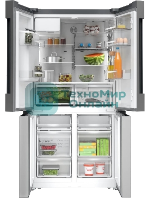 Холодильник Bosch KFI96APEA нержавеющая сталь трехкамерный 375/199л морозилка снизу, No Frost, Side by Side
