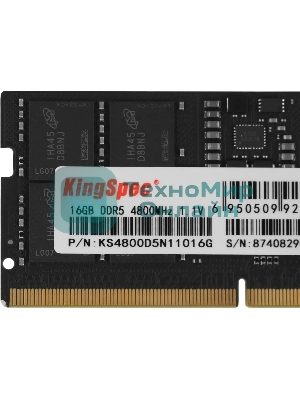 Оперативная память KingSpec DDR5, 16Gb (1x16GB), 4800MHz, CL40 SO-DIMM