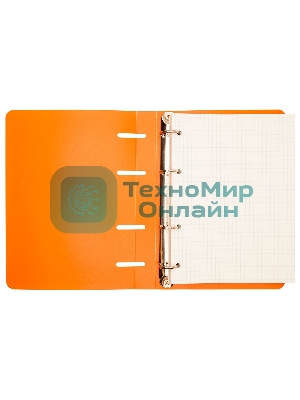 Тетрадь на кольцах Silwerhof 80л. клет. A5 пластик кольца оранжевый