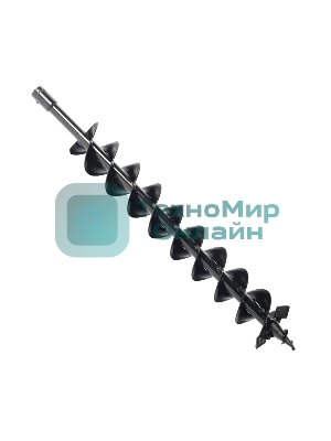 Шнек двухзаходный D 100B для грунта к бензобуру со сменными ножами, диаметр 100мм длина 800мм