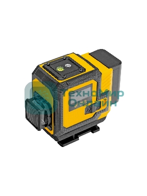 Лазерный уровень мультипризменный Denzel DLV-360-3C, 30 м, зеленый луч, Li-Ion 2,4 Aч, кейс