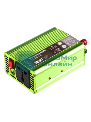 Автомобильный инвертор (преобразователь) постоянного тока 12В в переменный ток 220В, модель QUMO QAI-901-500 (Inv 001), максимальная выходная мощность 500Вт, встроенный разъем USB