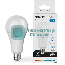 Лампа светодиодная Gauss Elementary A67 35Вт цок.: E27 груша 220B св. свеч. бел. хол. (упак.: 10 шт)