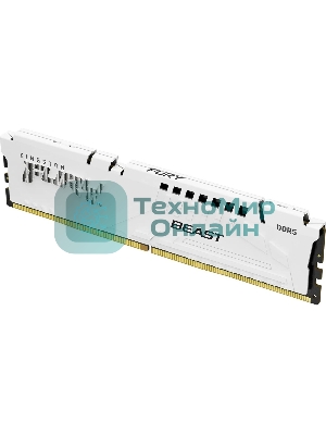 Оперативная память Kingston Fury Beast, DDR5, 32Gb (1x32GB), 5600MHz, CL40, DIMM, радиатор, белый