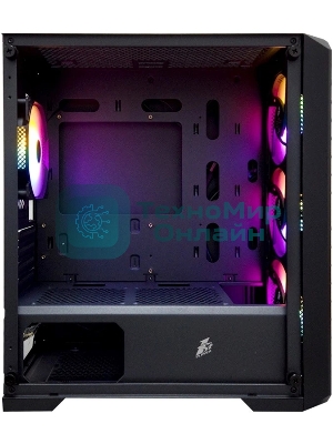 Компьютерный корпус 1STPLAYER TRILOBITE T5 черный mATX, TG 4x120мм LED fans inc. T5-BK-4F1