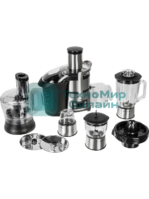 Кухонный комбайн Kitfort KT-1395 800Вт серебристый/черный