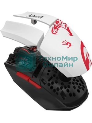 Мышь беспроводная A4Tech Bloody R36 Ultra черный/белый/красный, 12000dpi, USB, радиоканал, кнопки - 7