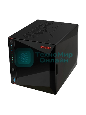 Сетевой накопитель ASUSTOR AS5404T 2-Bay NAS/Media player/Intel Celeron N5105 2.0GHz up to 2.9GHz, 4Gb SO-DIMM DDR4, noHDD(HDD,SSD),/2x 2,5Gb (LAN)/3xUSB3.2,HDMI; 90IX01R1-BW3S40