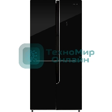 Холодильник Nordfrost RFQ 510 NFGB черный трехкамерный инвертер 286/141 л морозилка снизу, No Frost, Side by Side