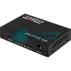 Сплиттер аудио-видео Premier 5-872-4 HDMI (f)/4xHDMI (f) черный