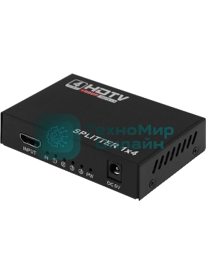 Сплиттер аудио-видео Premier 5-872-4 HDMI (f)/4xHDMI (f) черный