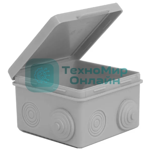 Коробка распределительная TOKOV ELECTRIC ОП 80х80х50 мм 7 каб. вводов IP54 серый