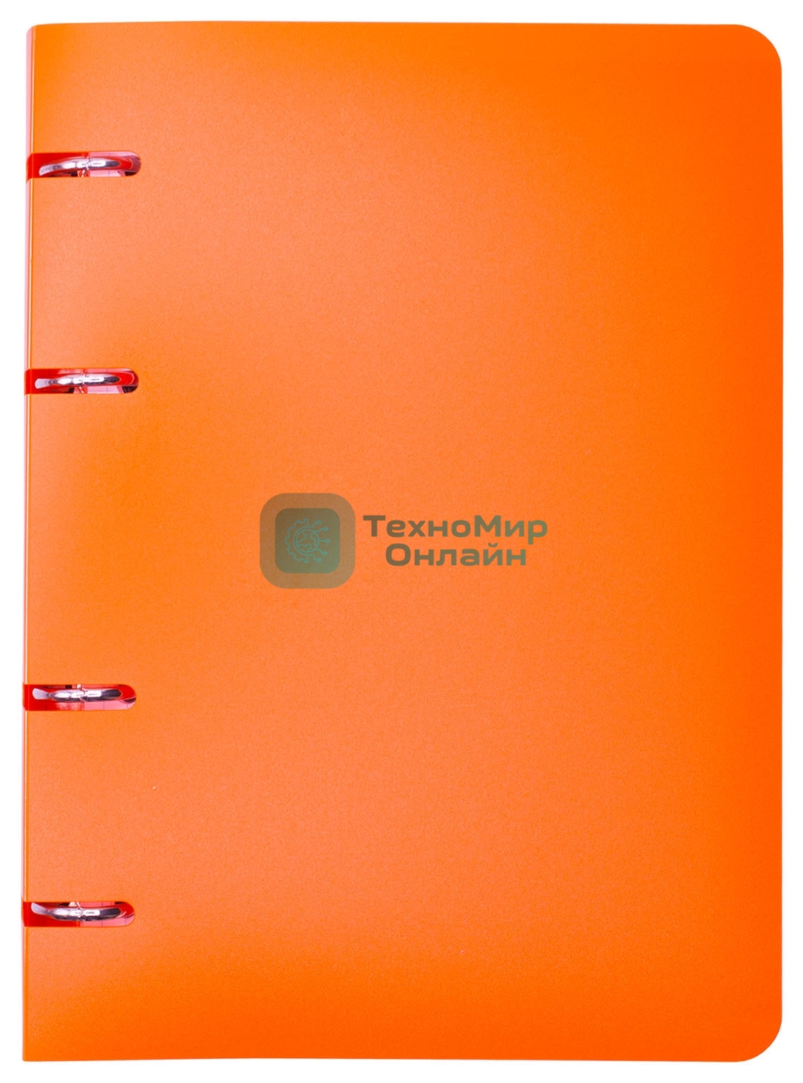 Тетрадь на кольцах Silwerhof 80л. клет. A5 пластик кольца оранжевый