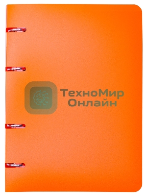 Тетрадь на кольцах Silwerhof 80л. клет. A5 пластик кольца оранжевый