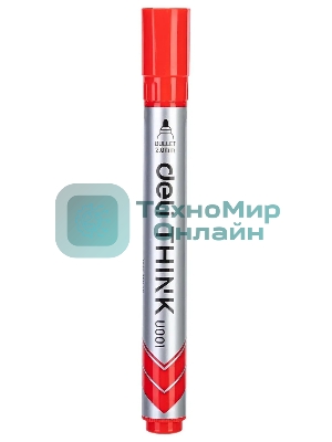 Маркер для досок Deli EU00140 Think, круглый пишущий наконечник, 2мм, красный