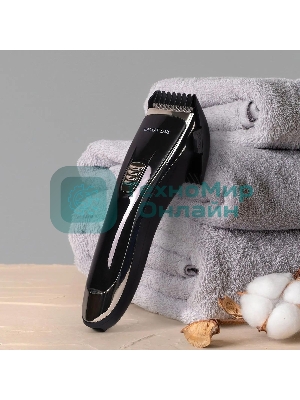 Набор для стрижки Galaxy Line GL 4165, черный, 3 Вт, время непрерывной работы до 1,5 ч, время зарядки около 2 часов, аккум. Li-Ion 3,7 В, емкость аккум. 600 мА*ч, лезвия из нержав. стали, ширина лезвия 40 мм, 2 насадки-расчески (3 и 6 мм, 9 и 12 мм), USB зарядка