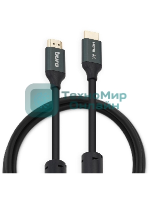 Кабель аудио-видео Buro HDMI (m)/HDMI (m) 1м. феррит.кольца Позолоченные контакты черный (BHP-HDMI-2.1-1G)