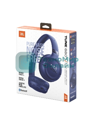 Беспроводные/проводные наушники JBL Tune 680NC синий, накладные, Bluetooth + проводной, адаптивное шумоподавление