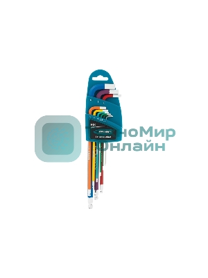 Набор ключей Gross 16400 имбусовых hex 1.5–10мм s2 9шт магнит экстра-длин. с шаром хром/краска