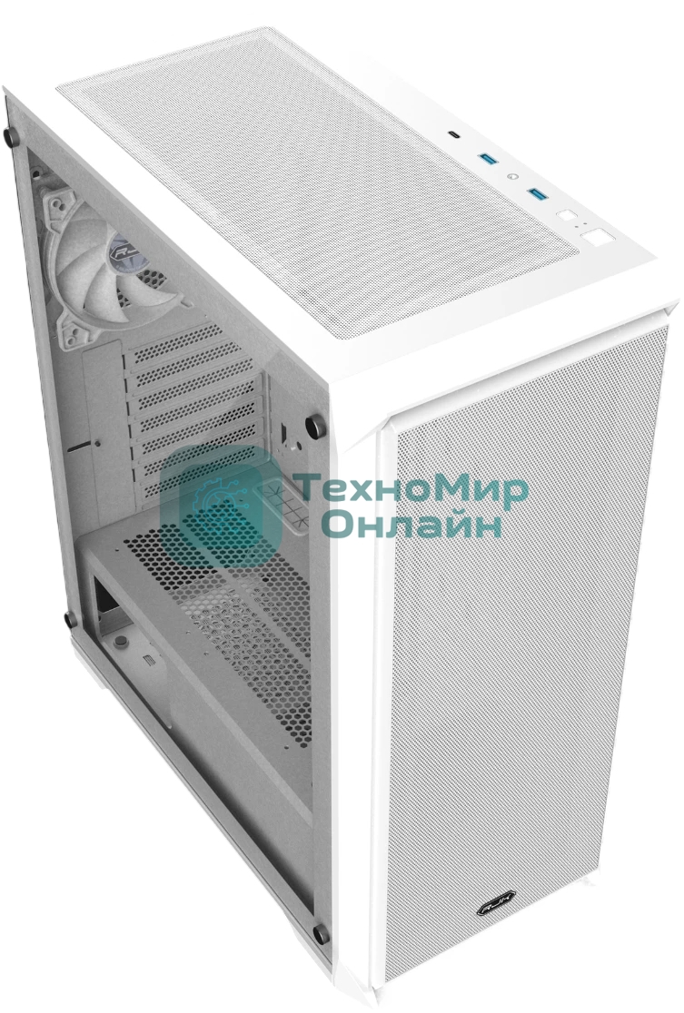 Корпус без блока питания Raijintek ARCADIA 41, Midi-Tower, TG, 1x120мм, 2xUSB-A 3.0 + 1xUSB-C, ATX, mATX, mITX White
