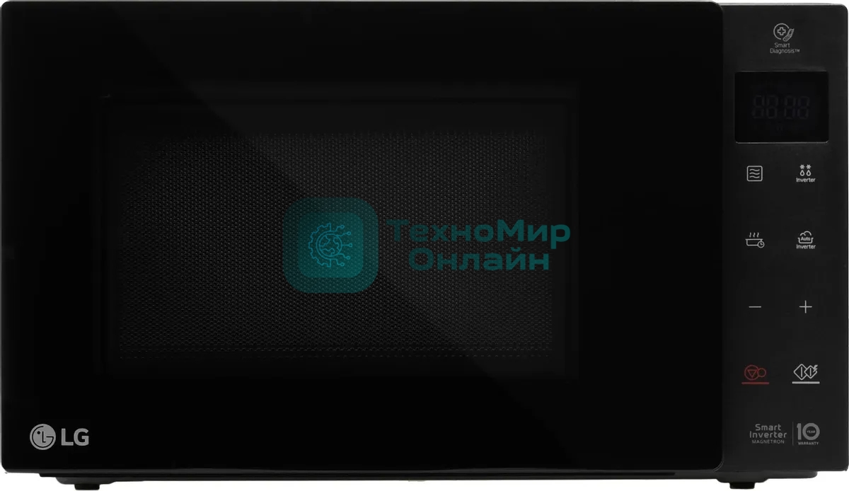 Микроволновая печь LG MW23R35GIB инвертор, черный, 23 л, 1000 Вт, переключатели - сенсор